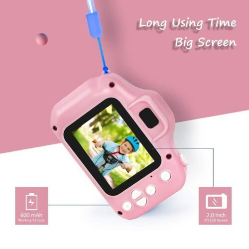Κάμερα Kids Mate - Οθόνη HD 2 ιντσών - 8 MP/1080p - Κάρτα TF 32 GB - Ροζ 2