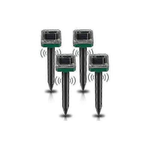 4 Pack Solar Ultrasonic Mole Repeller for Gardens and Outdoor Use