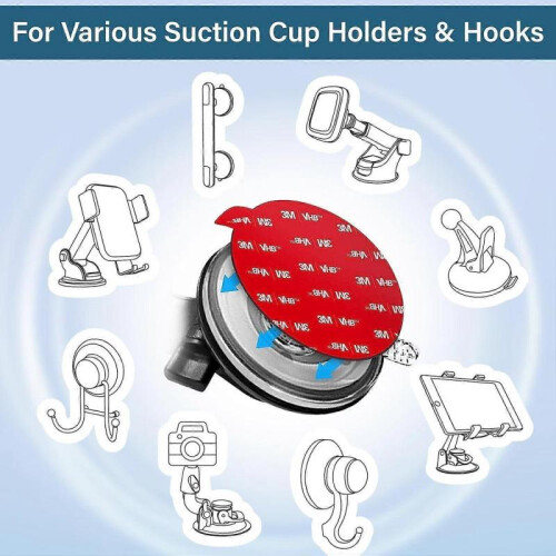 Sticky Adhesive Replacement for Dashboard Suction Cup Mount, 80mm (3.15") 4pcs 3M VHB Circ 1
