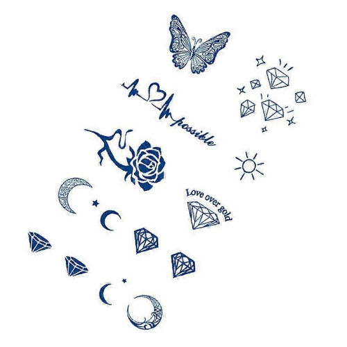 Tattoo stickers - quick and easy application (2 sheets) model 1 1