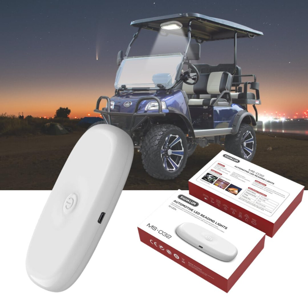2Pk Golf Cart Dome Lights, Car Interior Lights, Magnetic USB Rechargeable Wireless Roof Lights-image-OPC-PHXXJP9-NEW