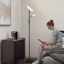 HOMCOM Floor Lamp for Living Room, Standing Lamp with 4 Scene Modes, Black