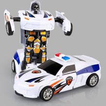 (C) 2 In 1 One-key Deformation Car Toys Automatic Transform Robot Plastic Model Collision Transforming Funny Diecasts Toy Kids Gifts