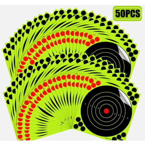 Pack of 50 8' Self Adhesive Target Paper Reactive Practice Splatter Shooting Sticker 1