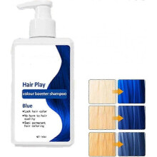 (blue) Hair Play Colour Booster Shampoo for Semi-Permanent Hair Color, Color Depositing Shampoo to Lock Hue & Enhance Shine with Softness