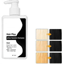 (black) Hair Play Colour Booster Shampoo for Semi-Permanent Hair Color, Color Depositing Shampoo to Lock Hue & Enhance Shine with Softness