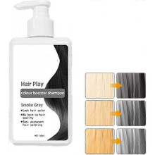 (gray) Hair Play Colour Booster Shampoo for Semi-Permanent Hair Color, Color Depositing Shampoo to Lock Hue & Enhance Shine with Softness