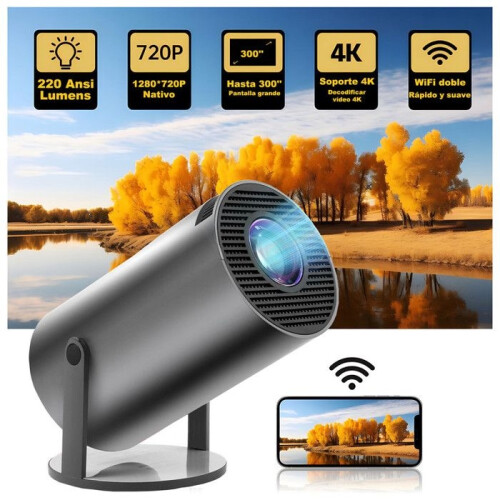 Μίνι προβολέας 270 Bluetooth 5.2, φορητός προβολέας WiFi 200 ANSI Luminance, προβολέας 4K Auto Keystone 1