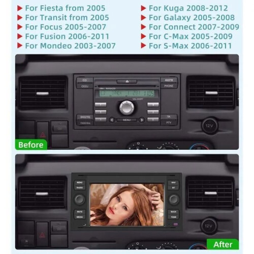 Ραδιόφωνο αυτοκινήτου Android για Ford Fiesta Transit Focus Fusion Mondeo Kuga Connect Galaxy CS – Ασύρματο 1