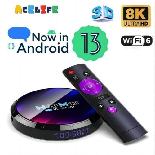 Έξυπνη τηλεόραση H96 MAX Android 13.0 Rockchip RK3528 2.4G/5G WiFi 6 Bluetooth 5.0 Αποκωδικοποιητής