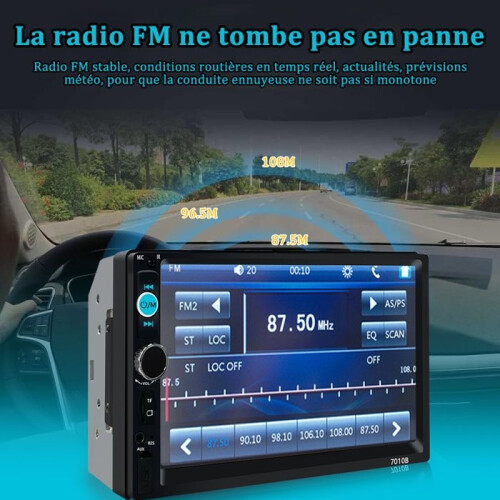 Ραδιόφωνο αυτοκινήτου Bluetooth 7 ιντσών DIN – CarPlay & Android Auto – Οθόνη αφής/ραδιόφωνο 2