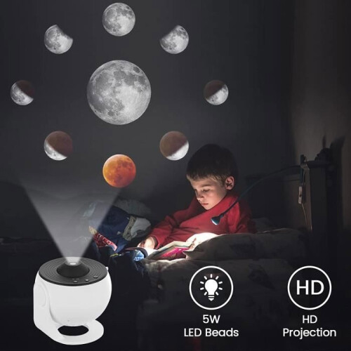 Προβολέας LED Starry Sky ACELIFE, Λάμπα προβολέα Galaxy LED 5W με 12 μοτίβα διαφανειών, Φως 2