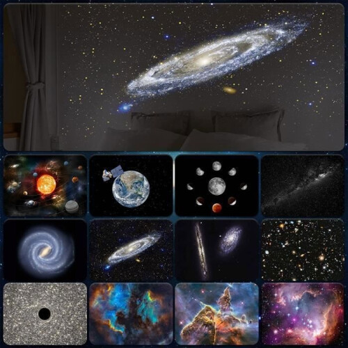 Προβολέας LED Starry Sky ACELIFE, Λάμπα προβολέα Galaxy LED 5W με 12 μοτίβα διαφανειών, Φως 1
