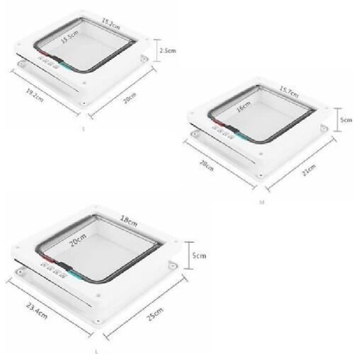 Pet Mate Μεγάλο Λευκό Κλείδωμα Γάτας L (25cm x 23,5cm) 4-Wide Lock για Γάτα/Μικρό Σκύλο, Εύκολη 2