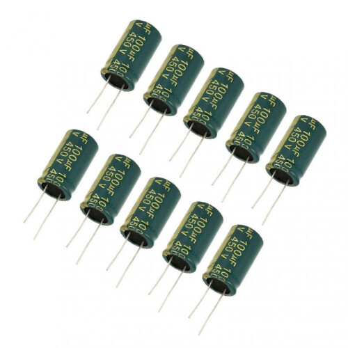 Risegun Electronic Components Electrolytic Capacitor Radial Assorted Kit 450V 100uF 10pcs Green 2