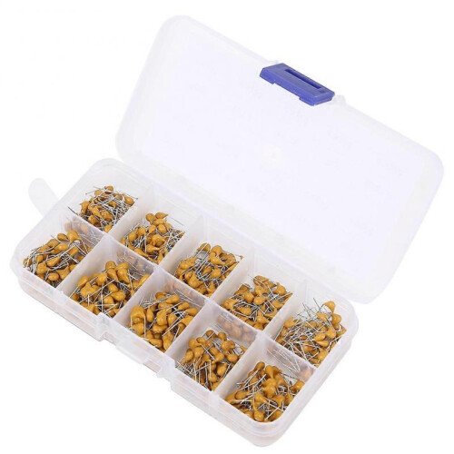 Risegun Ceramic Capacitor Assortment Kit Ceramic Capacitor Kit 500 pcs, Multilayer Assortment 0.1uF-10uF for Electronic Components 2