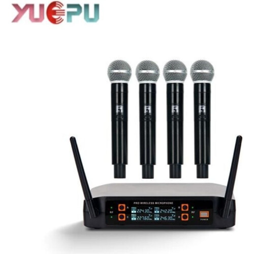 K4-YUEPU-K4 Επαγγελματικό ασύρματο μικρόφωνο VHF 4 καναλιών, ιδανικό για σκηνικές