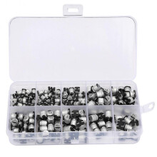 Risegun Electrolytic Capacitor SMD Electrolytic Capacitors Set 1uF 470uF E Cap, 200pcs, 10-50V, Assortment