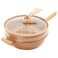 Multifunctional NonStick Clay Pressure Cooker with Steamer Basket, Home Cooking Pan for Stirfrying, Steaming, Stewing, and Deepfrying