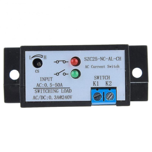 Ouitble Current Sensing Switch AC Current Sensing Switch SZC25-NC AL-CH, Adjustable Normally Close, 0.5-50A, Self Supply 1