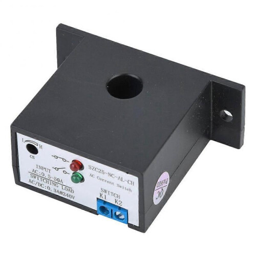 Ouitble Current Sensing Switch AC Current Sensing Switch SZC25-NC AL-CH, Adjustable Normally Close, 0.5-50A, Self Supply