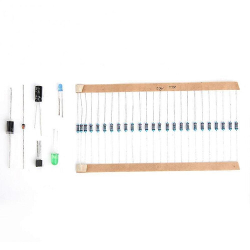 Risegun mLED Electronic Component Assorted Kit Capacitor LED Diode Transistor, 1565PCS, 1/4W Resistor 1