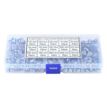 Risegun 15 Values Variable Resistor Variable Resistor Assortment Kit 375Pcs, 15 Values Potentiometer with Box