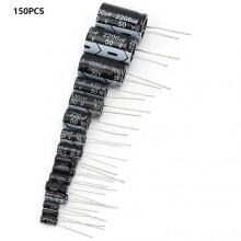 Risegun 1u Fto2200uF Electrolytic Capacitor Electrolytic Capacitor Kit 150PCS, 50V 1uF to 2200uF Assortment, Electrolytic Capacitor Set