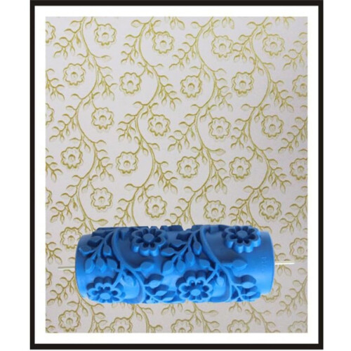 5Inch Art Roller for DIY Wall Decoration Paint Texture  Grain Pattern Tool Painting Grain Pattern Rubber Roller 1