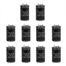 Risegun Radial Capacitor 10Pcs 450V 220uF Radial Electrolytic Capacitor Set, Electronic Component Kit, 25 x 40mm, Ideal for Circuit Projects