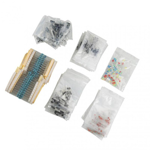 Risegun Resistor Electronic Components Set, LED Diodes, Transistors, Electrolytic Capacitors, Resistors Kit for DIY Projects, 100 Pieces 2