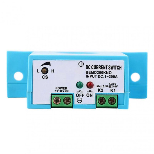 Ouitble Adjustable Current Sensing Switch Flameproof Adjustable AC Current Sensing Switch 1-200A DC 10-30V (Normally Open)