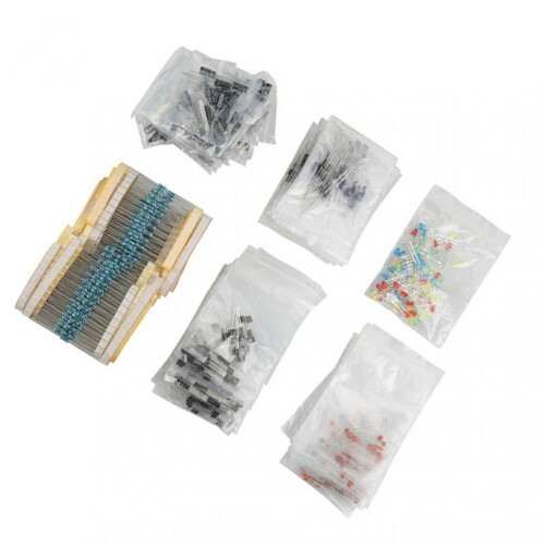 Risegun Resistor Electronic Components Set, LED Diodes, Transistors, Electrolytic Capacitors, Resistors Kit for DIY Projects, 100 Pieces 1