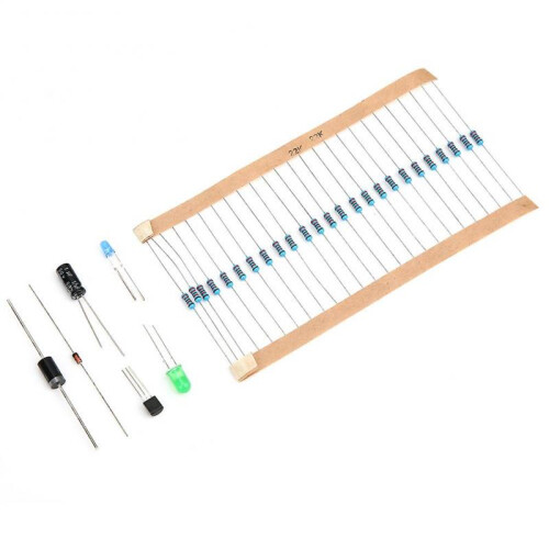 TICFOX 1565PCS Electronic Component Assorted Kit Capacitor LED Diode Transistor 1/4W Resistor 2