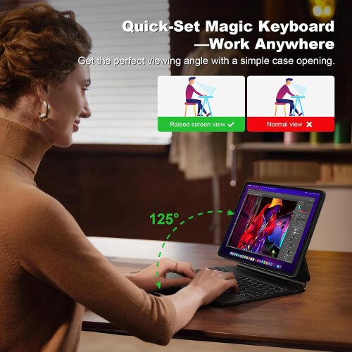 Magic Keyboard Case for iPad 11th(A16,)/10th Generation  10.9',Magnetic Floating Stand 1