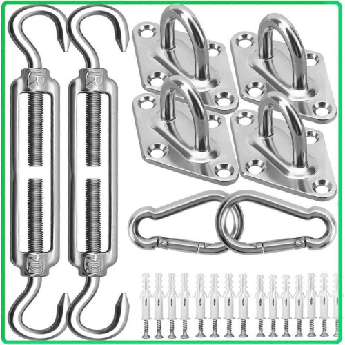 Promotional sales Shade Sail Hardware Kit - 304 Stainless Steel Sun Shade Installation Kit - 6" - for Installing Rectangular and Triangular Shade Sail