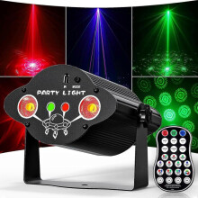 Promotional sales DJ Party Light,3 in 1 Water Pattern Aurora Disco Stage Lights RGB Starry Sky Sound Activated Strobe Light for Home Decor Christmas H