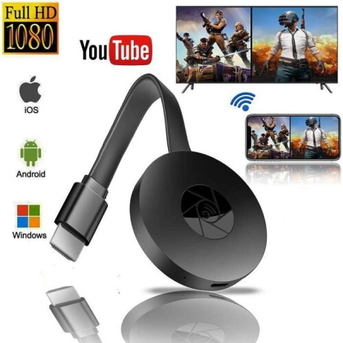 Ψηφιακή συσκευή αναπαραγωγής πολυμέσων HDMI για Google Chromecast 2, μαύρη