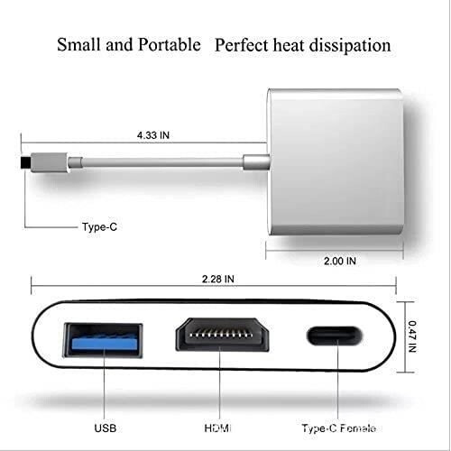 Προσαρμογέας HDMI για Nintendo Switch, Μετατροπέας USB-C σε HDMI με θύρα USB 3.0 και θύρα Type-C PD, 1