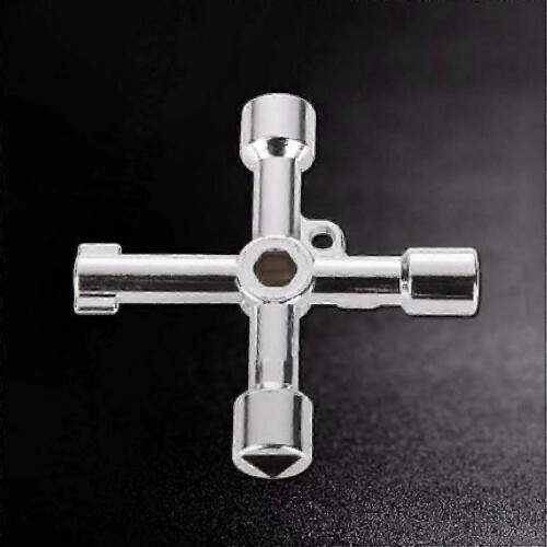 Zinc Alloy Utility Key for Cabinet and Electric Cupboard Access, Silver (1pc) 1