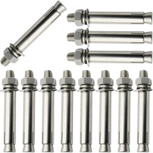 Expansion Bolts, 12 Pieces Stainless Steel Expansion Screw Bolts M6 External Hex Nut Expansion Sleeve