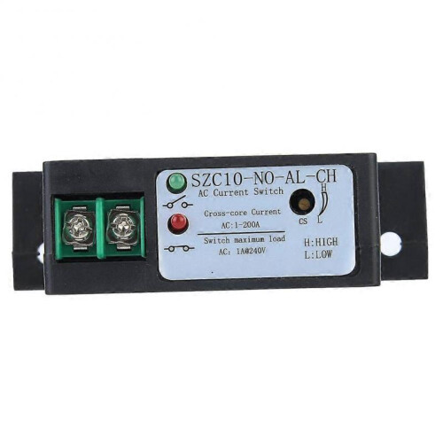 Ouitble SZC10-NOAL-CH Current Sensing Switch AC Current Sensing Switch SZC10-NO AL-CH, Self Supply Adjustable Normally Open Switch, 1-200A