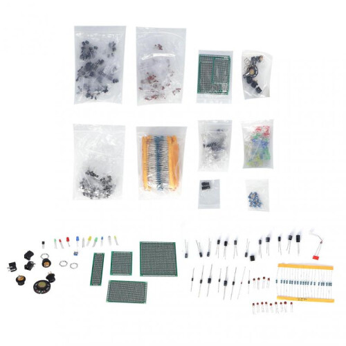 Rankomu Capacitor Resistor Kit Electronic Component Kit with PCB, LED Diode, Electrolytic Capacitor, Resistor, TransistorR3 Set