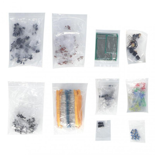 Rankomu Capacitor Resistor Kit Electronic Component Kit with PCB, LED Diode, Electrolytic Capacitor, Resistor, TransistorR3 Set 2