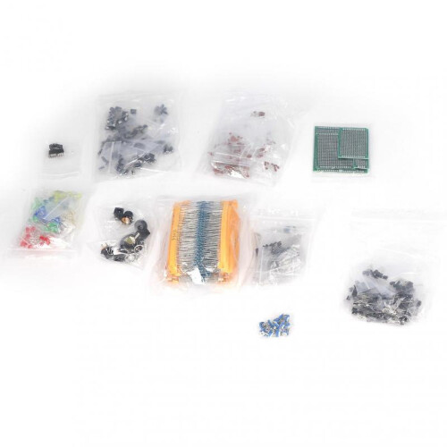 Rankomu Capacitor Resistor Kit Electronic Component Kit with PCB, LED Diode, Electrolytic Capacitor, Resistor, TransistorR3 Set 1