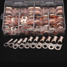 70PCS SC Bare Copper Splice Crimp Terminals Electrical Cable Wire Lug Ring Connectors 8AWG 4AWG 2AWG 0/1 AWG 2025