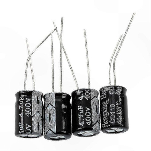 4.7uF 400V Radial Electrolytic Capacitors, 10-Pack, 8x12mm Size 1