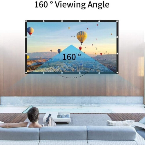 Φορητή οθόνη προβολέα 120 ιντσών 16:9 HD 4K, αναδιπλούμενη, χωρίς ρυτίδες, 1
