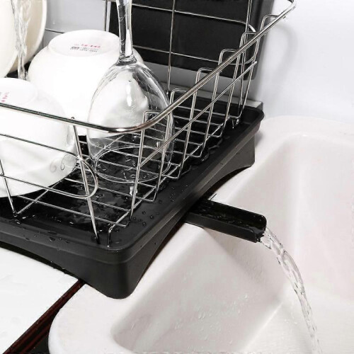 Set Removable Stainless Steel Dish Drainer Drying Rack Rust 1
