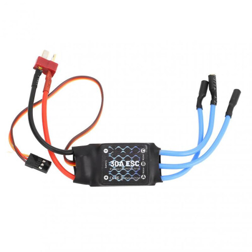RC Electric Speed Controller 30A with T-connector Long Wire RC Brushless ESC for Fixed Wing Aircraft Upgrade
